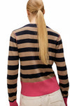 White Stuff Lois Stripe Cardi in Navy Multi