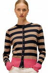 White Stuff Lois Stripe Cardi in Navy Multi