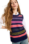 White Stuff Lottie Fairisle Tank in Navy Multi