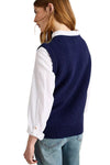 White Stuff Lottie Fairisle Tank in Navy Multi