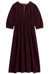 White Stuff Lucy V Neck Cord Midi Dress in Dark Plum