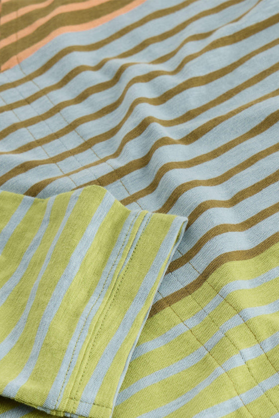 White Stuff Nelly 3/4 Sleeve Stripe Tee in Blue Multi
