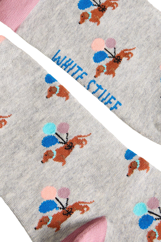 White Stuff Novelty Ankle Socks in Light Grey
