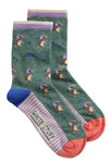 White Stuff Novelty Stripe Ankle Socks in Bright Teal