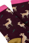 White Stuff Oh Deer Ankle Socks in Dark Plum