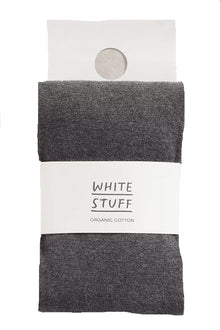  White Stuff Patty Plain Versatile Cotton Tights in Charcoal Grey