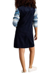 White Stuff Rose Cord Pinafore in Dark Navy