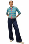 White Stuff Sansa Stripe Cardi in Blue Multi