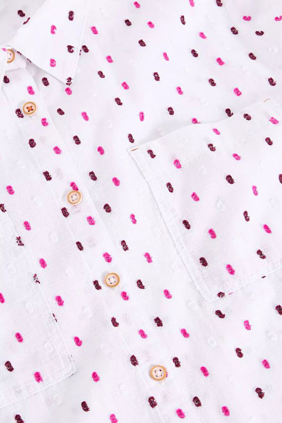 White Stuff Sophie Long Sleeve Organic Cotton Shirt in White Multi