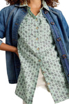 White Stuff Sophie Longline Shirt in Green Print