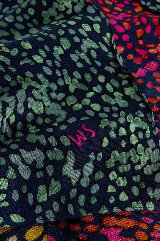White Stuff Sophie Printed Scarf in Chartreuse Multi