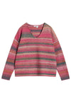White Stuff Spacedye V Neck Jumper-Sweater in Pink Multi