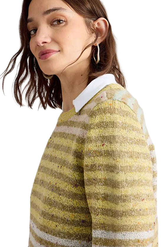 White Stuff Talia Nep Crew Neck Jumper in Yellow Multi