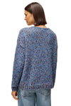 White Stuff Texture V Neck Sweater in Mid Blue