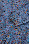 White Stuff Texture V Neck Sweater in Mid Blue