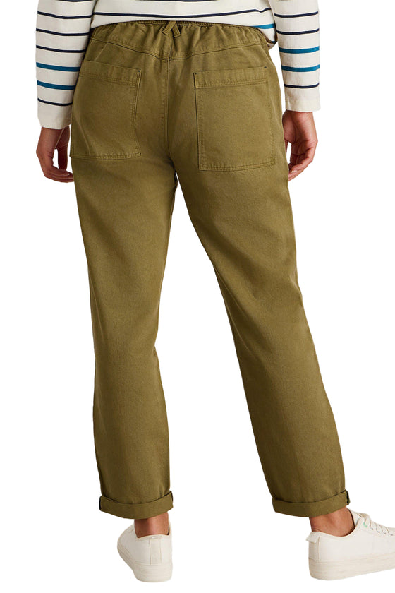 White Stuff Thea Tapered Trouser in Khaki Green