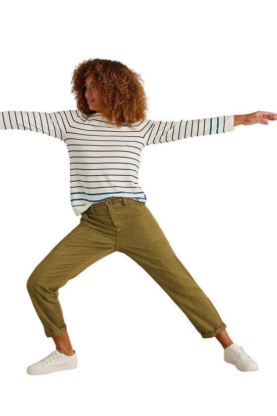 White Stuff Thea Tapered Trouser in Khaki Green