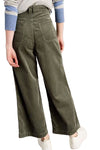 White Stuff Tia Cord Wide Leg Crop in Mid Green