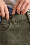 White Stuff Tia Cord Wide Leg Crop in Mid Green
