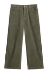 White Stuff Tia Cord Wide Leg Crop in Mid Green