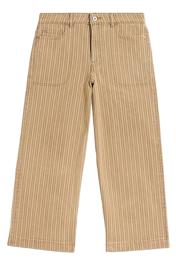 White Stuff Tia Wide Cropped Leg Jean in Chartreuse Multi