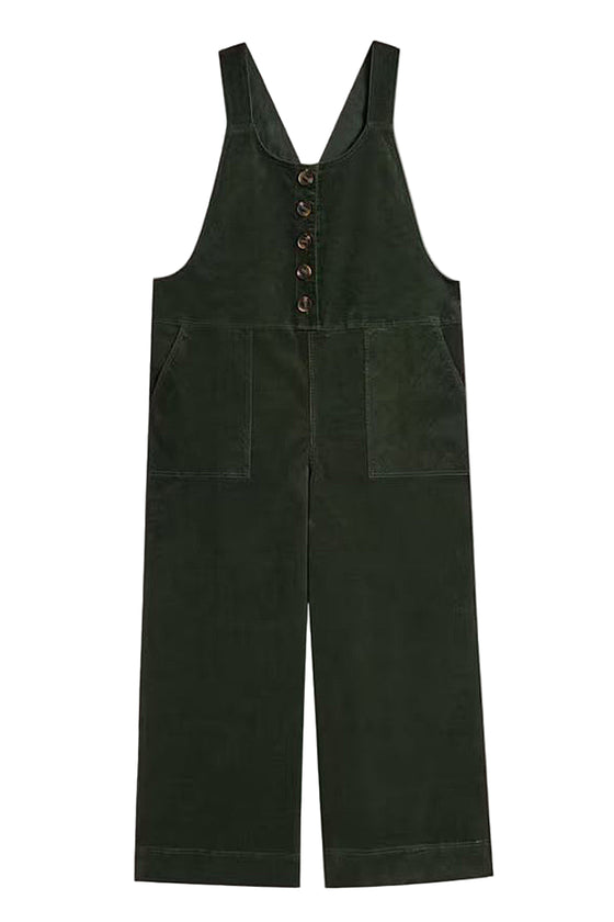 White Stuff Viola Corduroy Dungarees in Dark Green