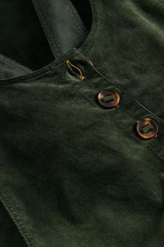 White Stuff Viola Corduroy Dungarees in Dark Green