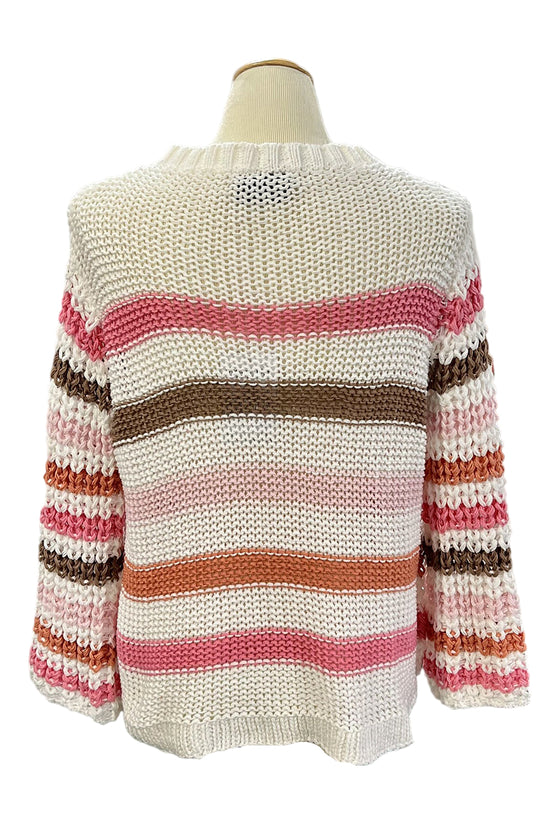 Wooden Ships Ariel Striped Cropped Chunky Cotton Sweater