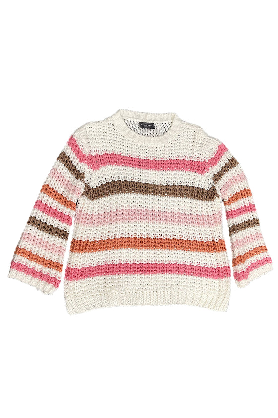 Wooden Ships Ariel Striped Cropped Chunky Cotton Sweater