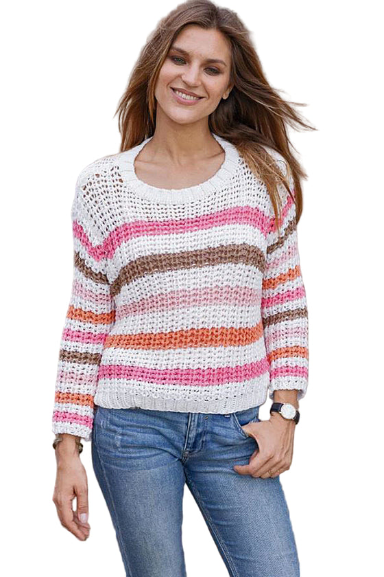 Wooden Ships Ariel Striped Cropped Chunky Cotton Sweater