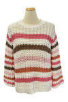 Wooden Ships Ariel Striped Cropped Chunky Cotton Sweater