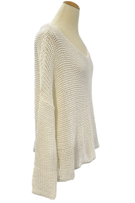Wooden Ships Key West Chunky Cotton Crew Sweater in Breaker White