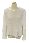 Wooden Ships Maui Cropped Chunky Cotton Crew Sweater in Breaker White