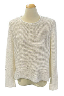  Wooden Ships Maui Cropped Chunky Cotton Crew Sweater in Breaker White