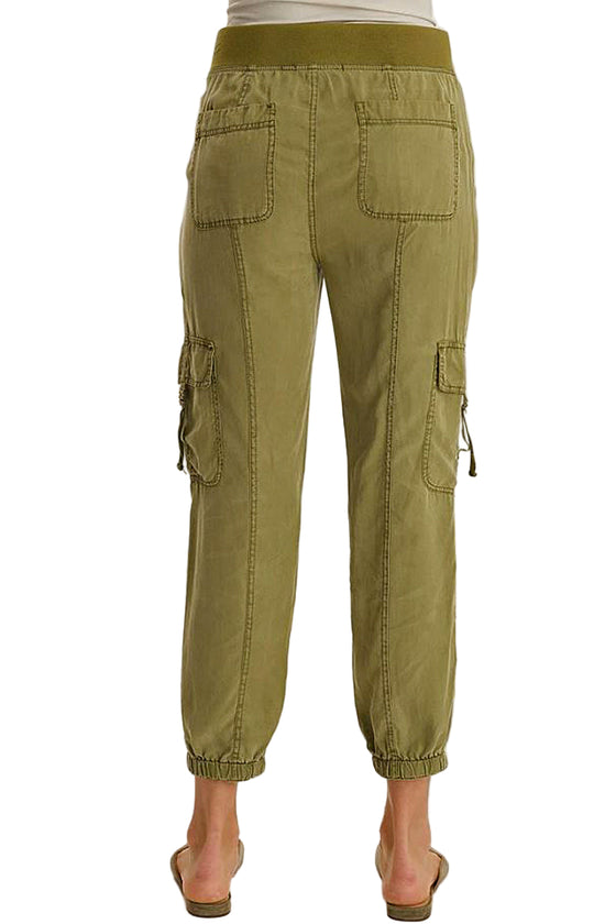 XCVI Darri Embroidered Pull-on Soft Twill Jogger Pants in Thicket Pigment