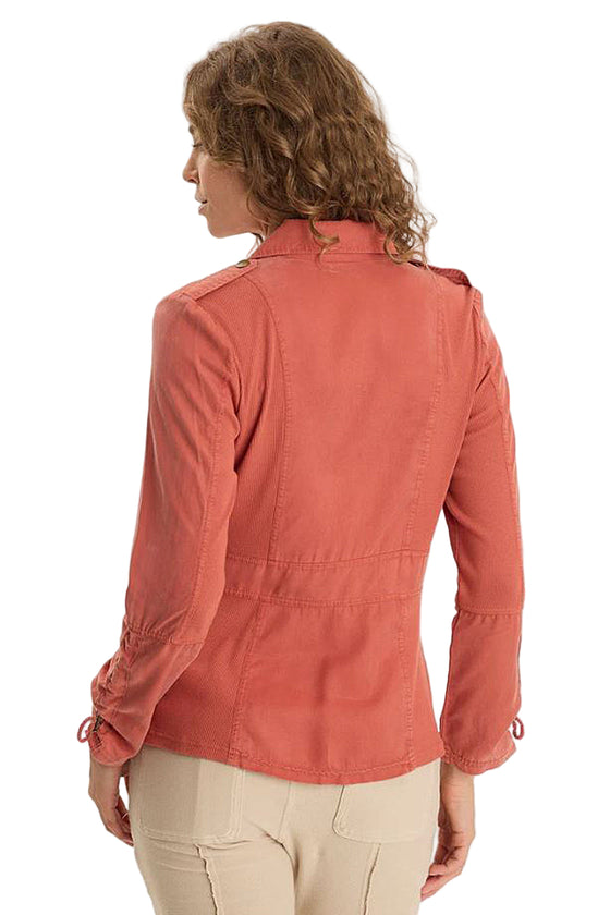 XCVI Jesper Soft Twill Utility Jacket in Papaver