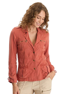  XCVI Jesper Soft Twill Utility Jacket in Papaver