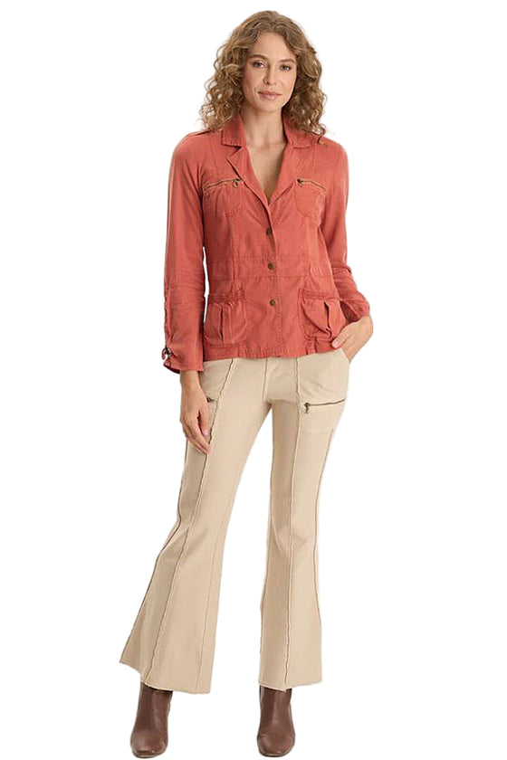 XCVI Jesper Soft Twill Utility Jacket in Papaver