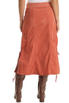 XCVI Sisu Corduroy Adjustable Cargo Midi Skirt in Papaver