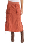 XCVI Sisu Corduroy Adjustable Cargo Midi Skirt in Papaver