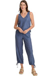 XCVI Wearables Aria Tank in Saturated Stone Blue