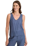 XCVI Wearables Aria Tank in Saturated Stone Blue