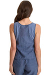 XCVI Wearables Aria Tank in Saturated Stone Blue