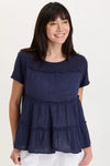 XCVI Wearables Balinda Top in Navy