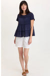 XCVI Wearables Balinda Top in Navy