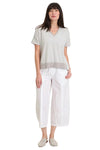 XCVI Wearables Benson Poplin Barrel Crop Pant in White