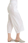 XCVI Wearables Benson Poplin Barrel Crop Pant in White