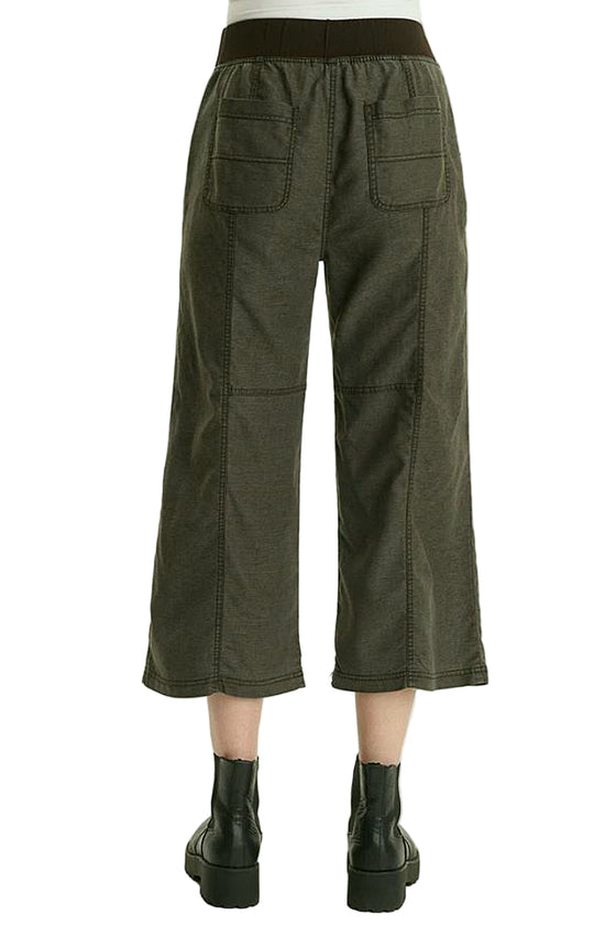 XCVI Wearables Eileen Twill Wide Leg Crop in Intergalactic 23053W