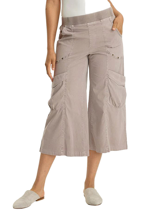 XCVI Wearables Faulkner Poplin Exaggerated Pocket Crop Pant in Foxglove Pigment 22934W