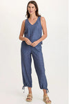 XCVI Wearables Marshall Waffle Weave Pant in Saturated Stone Blue